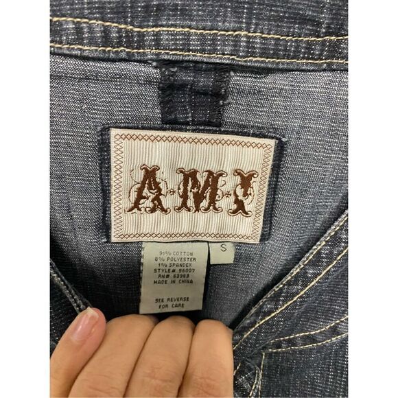 a.m.i denim stylish 3/4 sleeves Jacket size S NWOT - Picture 7 of 8